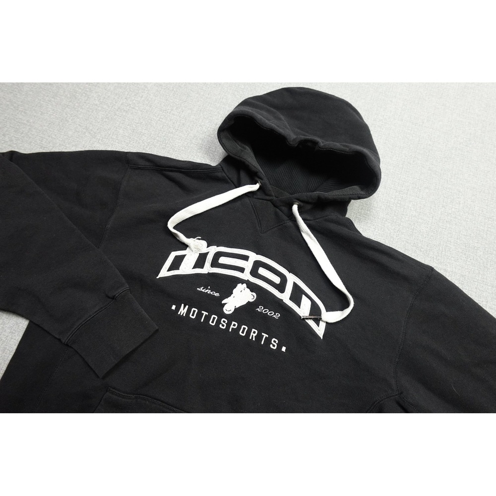 Icon Sweatshirt Mens Large Black Flagrant Hoodie Pullover Fleece Moto Graphic